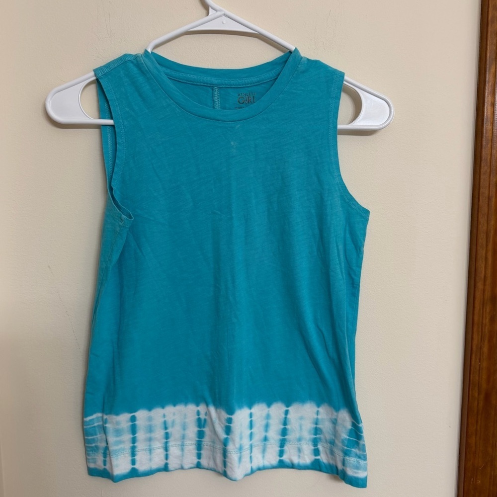 Athleta Girl Sleeveless Tie-Dye Hem Tank Top - Teal